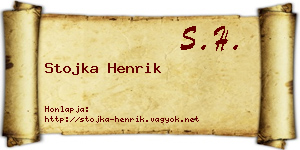 Stojka Henrik névjegykártya